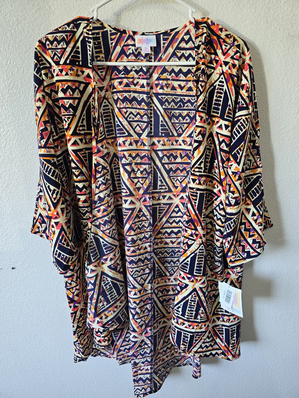 NWT Lularoe Lindsay Kimono Open Front Geometric Print M - Picture 2 of 10